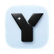 Yap app icon: a black Y on an ice-blue tile